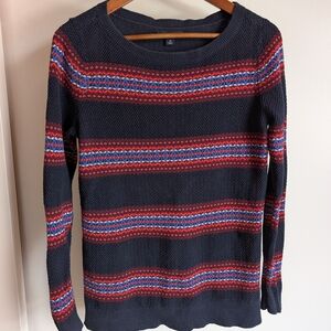 Tommy Hilfiger Navy Sweater with Red and Blue Stripes